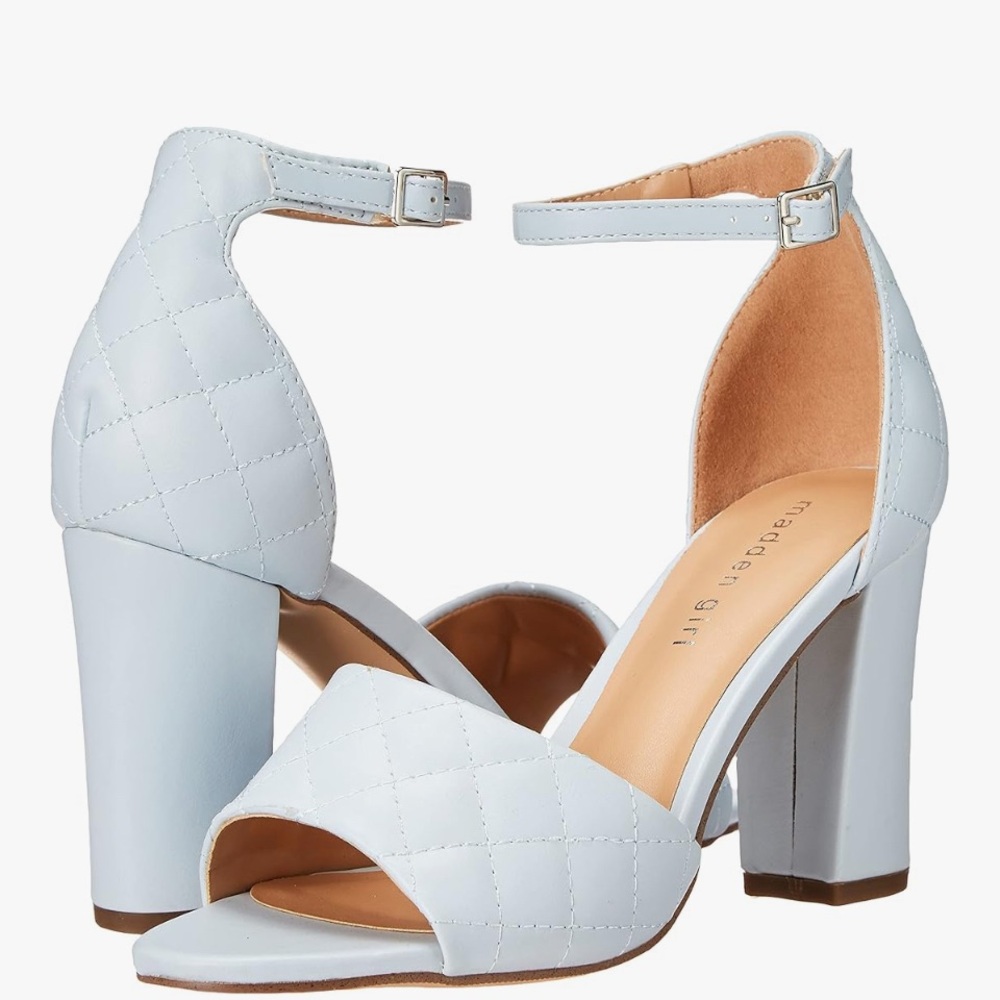 Madden Girl Powder Blue Quilted Heels 7.5